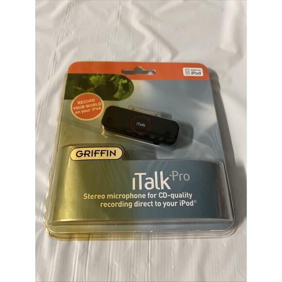 New Vintage Griffin iTalk Pro Stereo Microphone For CD Quality Recording on iPod - Picture 1 of 2